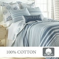 thumbnail image 5 of Levtex Home - Truro Quilt Set - Full/Queen Quilt + Two Standard Pillow Shams - Stripe in Shades of Blue - Quilt Size (88x92in.) and Pillow Sham Size (26x20in.) - Reversible - Cotton, 5 of 5