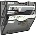 Hanging Wall File Organizer 3 Pocket Mesh Wall Mount File Holder Office