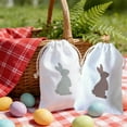 thumbnail image 2 of PEIBang Easter Candy Bag Cute Bunny Drawstring Gift Bag,Rabbit Print Pouches Sacks Party Favor Bag for Easter Treats Goodie,4x6 Inch, 2 of 6