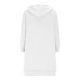thumbnail image 4 of Likimi Womens Hoodies Solid Color Long Sleeve Zipper Long Pullover With Pocket Casual Soft Autumn Winter Sweatshirt Size 2Xl White, 4 of 5
