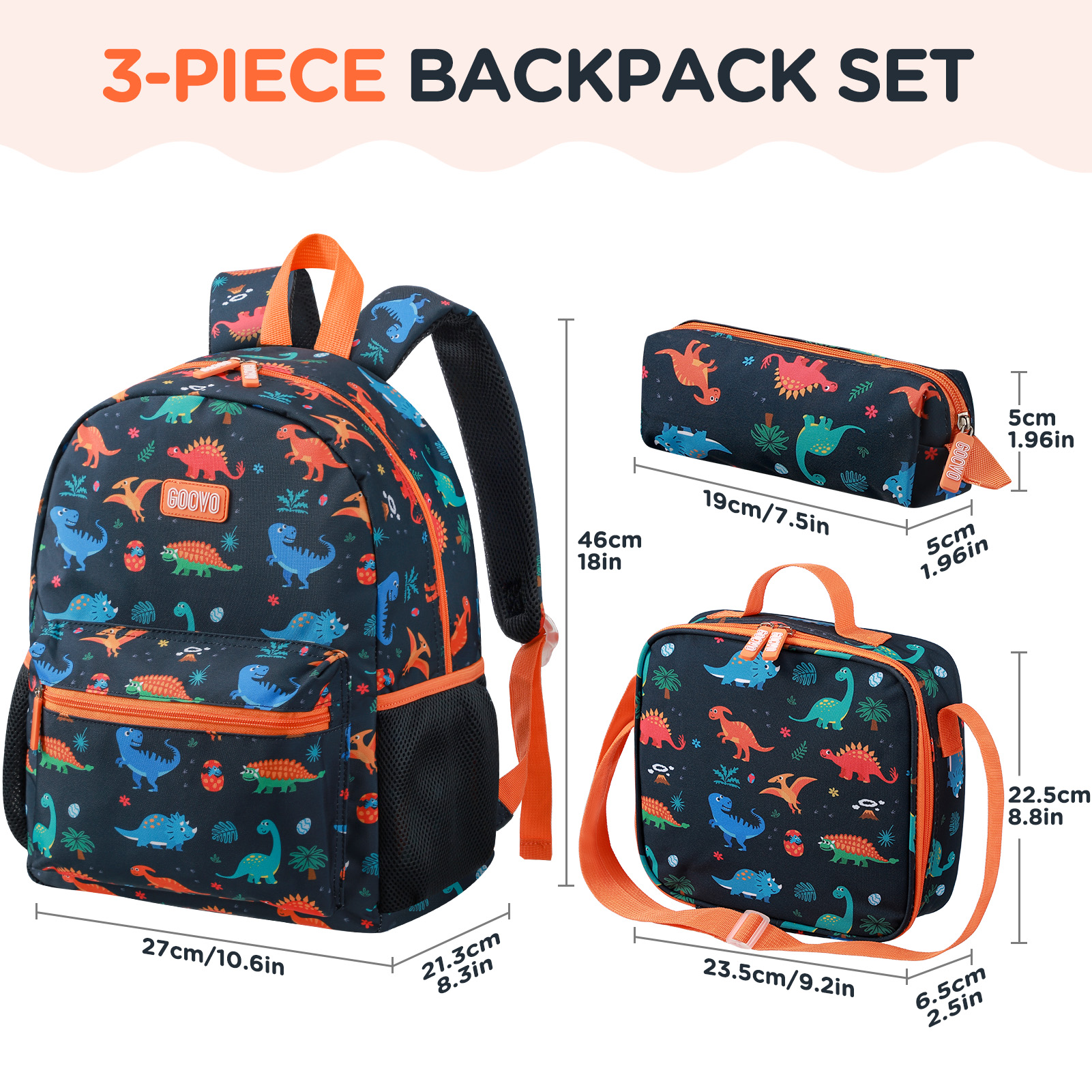 Mochila para niño, de dinosaurio, impermeable, para niños pequeños, para escuela 6