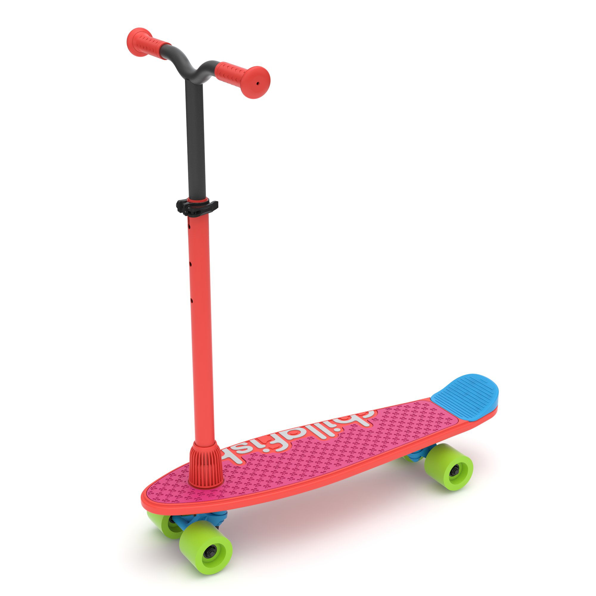 resultaat Vader Temmen Chillafish Skatieskootie, Beginner Skateboard Trainer or Scooter with  Detachable Handle for A Lean to Steer Scooter, Red Mix - Walmart.com