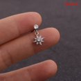 thumbnail image 1 of Crystal Rhinestone Flower Cross Ear Helix Cartilage Body Piercing Earrings Studs, 1 of 6