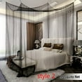 thumbnail image 3 of 210x190x240CM Corner Post Bed Canopy Mosquito Net Full Queen King Size Netting Black Bedding, 3 of 13