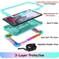 thumbnail image 4 of LTROP Samsung Galaxy Tab A7 Lite Case,Galaxy Tab A7 Lite Case for Kids,3-Layer Shockproof Cover Case with Swivel Stand/Hand Strap for Samsung Galaxy Tab A7 Lite 8.7 Inch 2021 (SM-T220/T225), Aqua Teal, 4 of 9
