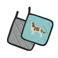 thumbnail image 2 of Carolines Treasures BB3749PTHD Cavalier King Charles Spaniel Checkerboard Blue Pair of Pot Holders, 2 of 3