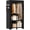Black, variant on Wardrobe Closet, Quick and Easy Assembly, Black Portable Closet with 2  Rods 4 Storage Shelves and 8 Side Pockets, Sturdy and  Clothes Rack with Cover, for Bedroom and Dormitory
