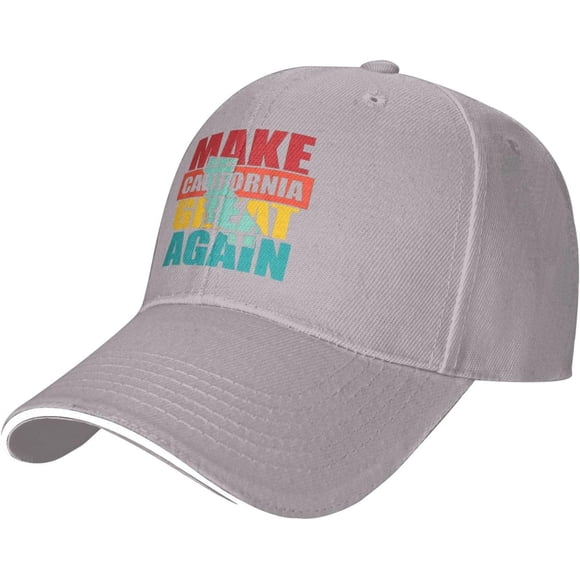 Make California Great Again Funny T-Shirt for Unisex Baseball Cap, Adjustable Dad Hat Black