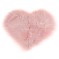 thumbnail image 1 of Alfombra de pelo largo suave y cálida con forma de corazón para ventana, sofá, funda de asiento Rosa claro, 1 of 9