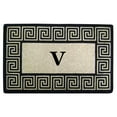 thumbnail image 1 of Greek Key 30" x 48" HeavyDuty Coir Doormat - Monogrammed V, 1 of 8