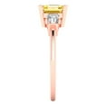 thumbnail image 3 of 1.62 ct Square Emerald Cut Simulated Yellow Diamond Three-Stone Engagement Ring for Women in 18K Rose Gold, 3 of 5
