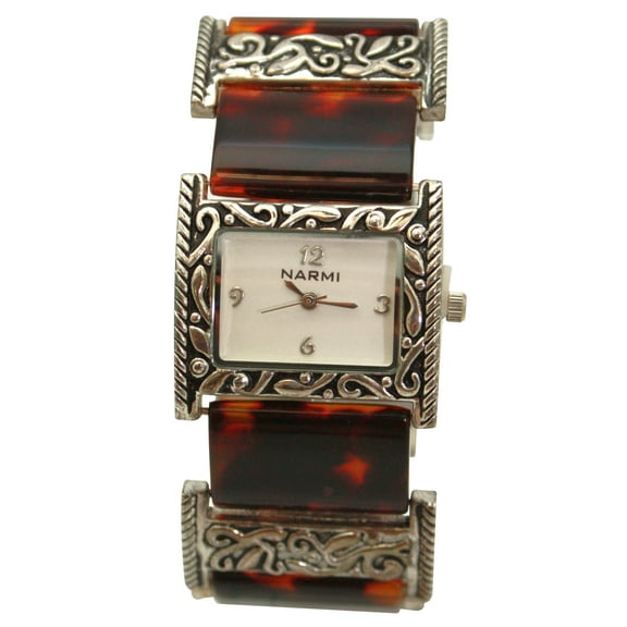 Olivia Pratt Engraved and Tortoise Elegant Women Watch