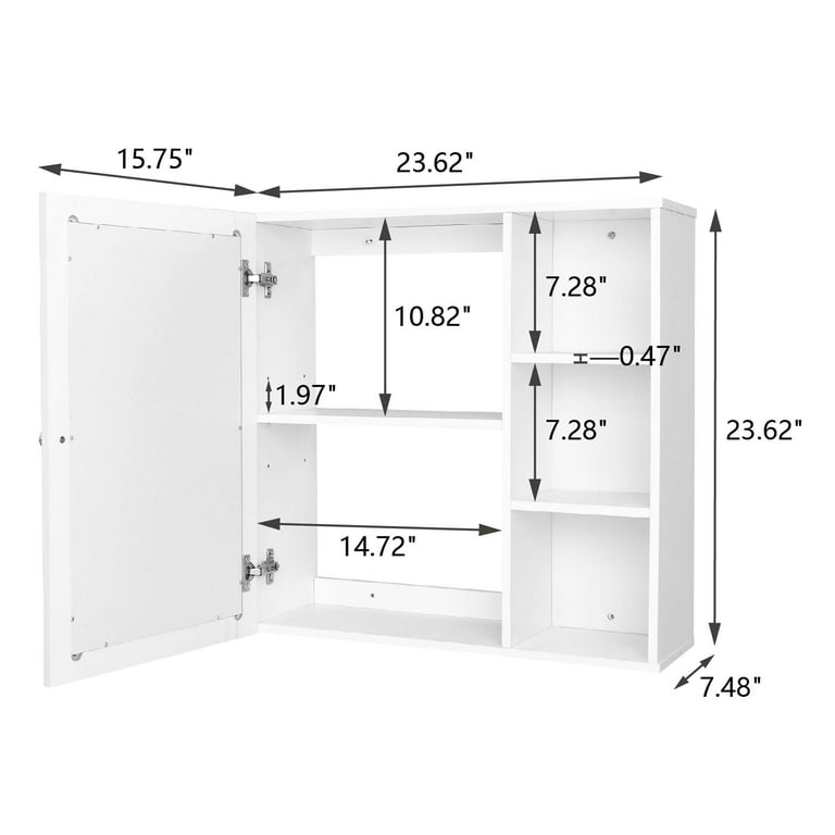 MUPATER Oversized Bathroom Medicine Cabinet Wall Mounted Storage with Mirrors, Hanging Bathroom Wall Cabinet Organizer with Two Adjustable Shelves