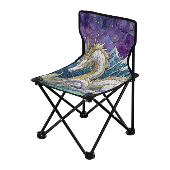 Folding Chair（Maximum weight capacity 220lb）Camping Chair For Camping Picnicking Outdoor Beach and Travel Golden Dragon