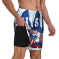 thumbnail image 2 of KLL Cute Gnomes in USA for Mens Swim Trunks Quick Dry Swim Shorts with Built-in Compression Liner Funny Swimwear Bathing Suits-Medium, 2 of 6