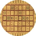 thumbnail image 1 of Ahgly Company Indoor Round Abstract Brown Modern Area Rugs, 7' Round, 1 of 4
