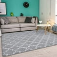 thumbnail image 3 of Junovo 7'x10'Modern Geometric Area Rug for Bedroom and Living Room, Fluffy Indoor Carpet for Family Room Decor,Gray, 3 of 8