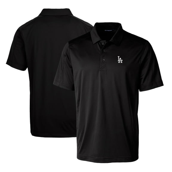 Men's Cutter & Buck Black Los Angeles Dodgers Prospect Textured Stretch Polo
