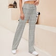 thumbnail image 4 of Colored Grid Geometry Summer Outfits Flowy Palazzo Pants for Women 2025 High Waisted Wide Leg Beach Casual Vacation Pants Trousers, 4 of 8
