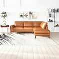 thumbnail image 5 of Allora Mid-Century L-Shaped Tight Back Leather Right-Facing Sectional in Tan, 5 of 5
