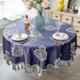 thumbnail image 1 of Nappe Jacquard de Luxe Style Européen avec Franges pour Mariage, 1 of 5