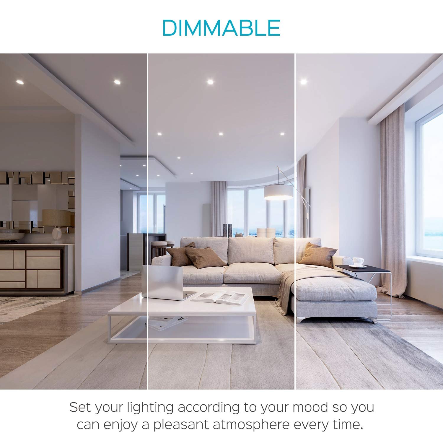 Luxrite 3 Inch Square Ultra Thin LED Recessed Light with ...