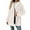 Beige, variant on Women's Fashionable Solid Color Long Sleeved Loose Hooded Zipper Down Plush Jacket, Embroidered Design for Cozy and Chic Look,Beige,L
