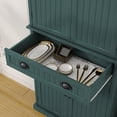 thumbnail image 2 of CBJCBJ 72"  Pantry Cabinet with Doors, Freestanding Kitchen Organizer for Adjustable Shelves,Central Drawer,Green, 2 of 8