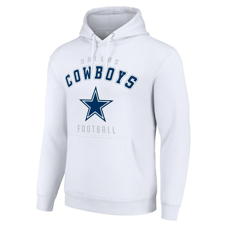 Unisex Starter White Dallas Cowboys Logo Pullover Hoodie