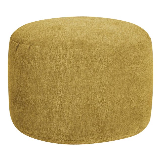 Dotcom Alfa de Gouchee Home– Pouf moutarde en velours doux rembourré de billes pour salon, chambre à coucher ou dortoir