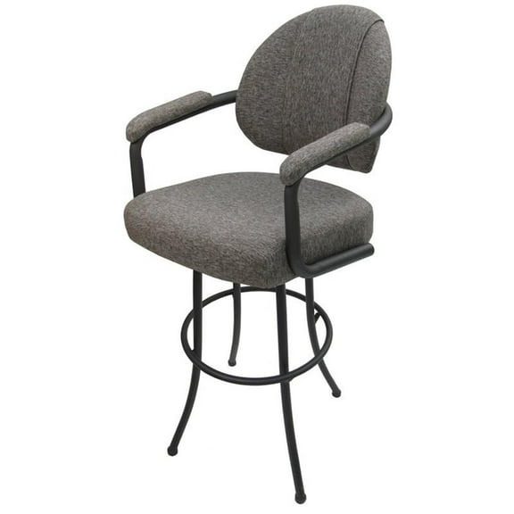 Tobias Designs 30" Fabric Upholstered Swivel Bar Stool in Mojave Gray