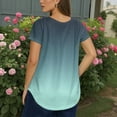 thumbnail image 4 of TQWQT Womens Plus Size Summer Tops 4x-5x Sexy Short Sleeve Tunic Tops Gradient Graphic Tees V Neck Criss Cross Tunic Shirts Loose Fit Casual Outfits for Women Light Blue 3XL, 4 of 5