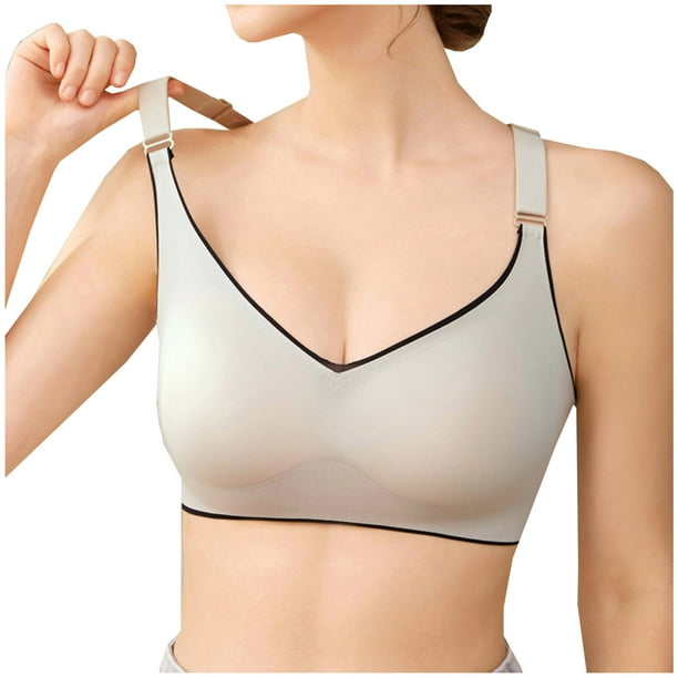 3-pack Butterfly Beauty Back Gathering Bra Bras Women#39;s Seamless Sports  Bras With Chest Pads Adjustable Straps-grey-3xl