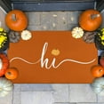 thumbnail image 2 of Orange Hi Fall Door Mat Outdoor for Front Door, Fall Decorations for Home Non-Slip Washable Pumpkin Autumn Doormat Entrance Rug for Indoor Outdoor Decor (Hi 1, 17"x30"), 2 of 6
