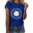 thumbnail image 1 of EQWLJWE Hauts pour Femmes, Chemises Mignonnes Grande Taille Col Rond Imprimé Manches Courtes T-Shirt Décontracté Blouse Ample Rabais, 1 of 7