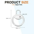 thumbnail image 2 of Metal Zipper Pull Charm 1 Pcs Detachable Round Zipper Pull Replacement Slider Extender Repair Kits for Coats Jackets Pants Luggage Suitcase Purse Fasteners, Silver Tone, 2 of 6