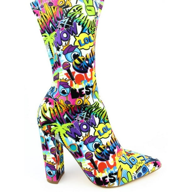 Botin de tacon ancho Casual para Dama Hanna MX Nordic Graffiti