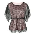thumbnail image 2 of PrettyGuide Women's Sequin Blouse Tops Sparkly Beaded Evening Formal Party Dressy Tops, 2 of 6