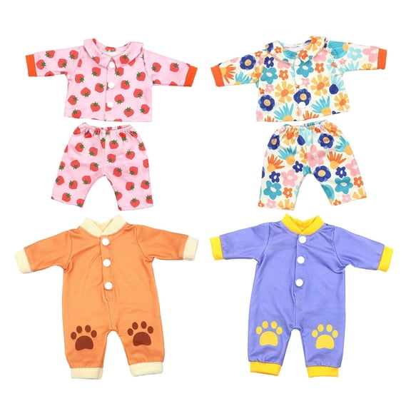 ZITA ELEMENT 4 Sets Alive Baby Doll Clothes for 10-12 Inch baby dolls, 12" Baby Doll Clothes Accessories Fit for 10/11/12 Inch