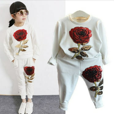 KidPika Kids Children Girl Floral Sport Jacket Top Trouser Pant 2 Piece ...