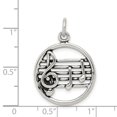 thumbnail image 2 of 925 Sterling Silver Oxidized Music Staff Charm 24x20mm Wide Pendant Necklace for Women - 2.1 Grams, 2 of 2