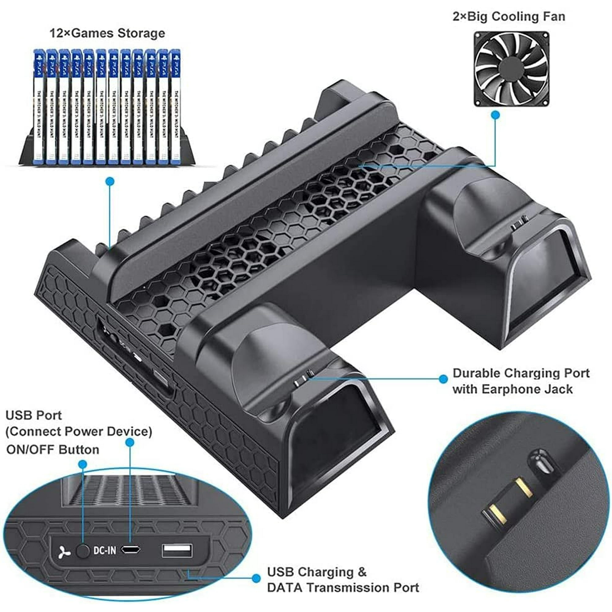navor Multifunctional Vertical Cooling Stand Compatible with PS4