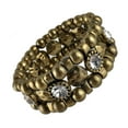 thumbnail image 2 of Distressed Gold Tone Link Beaded Rhinestone Bracelet One Size, 2 of 3