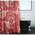 thumbnail image 3 of Simply Daisy 70" W x 73" H West Indies Floral Print Polyester Shower Curtain, Coral, 3 of 3