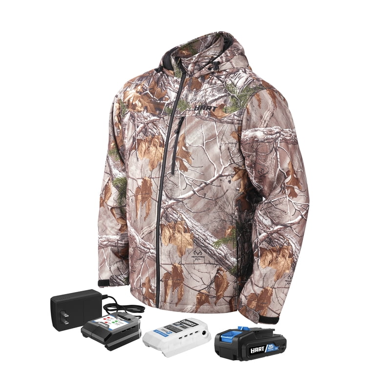 HART 20-Volt Men's Heated Medium-Duty Jacket Kit, Realtree Xtra