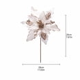 thumbnail image 2 of White Artificial Flower with Handcrafted Gold Glitter, Elegant Christmas Tree Decorations for Home, Floral Christmas Ornament, 2 of 4