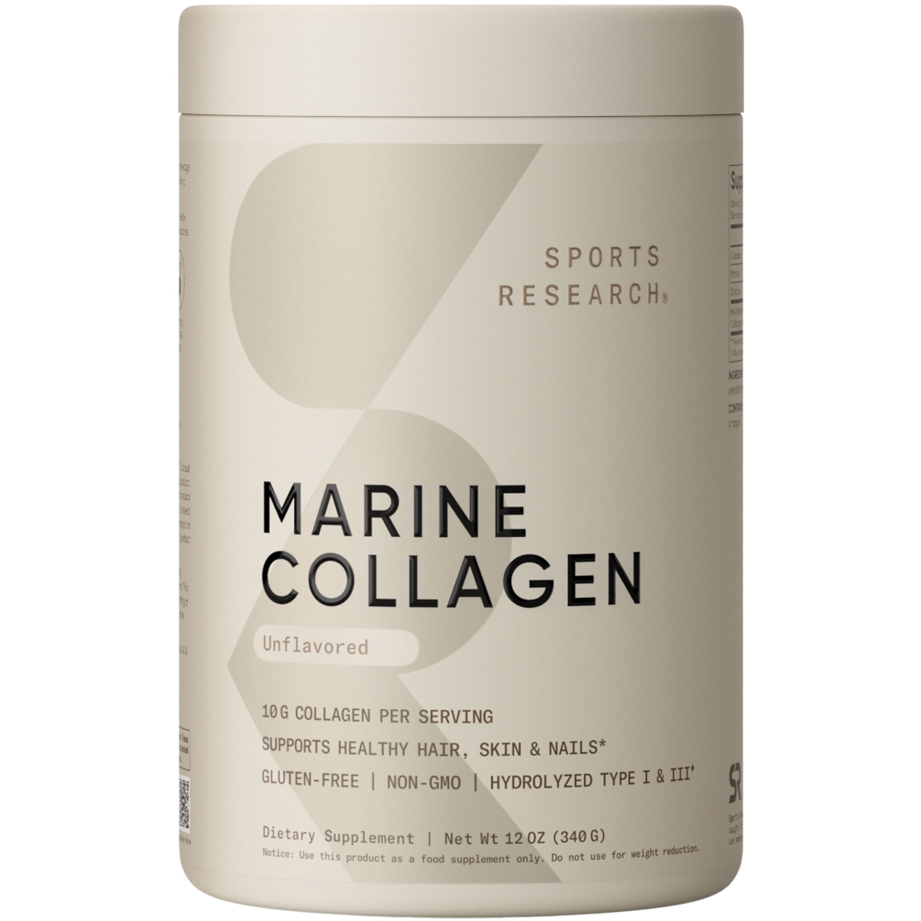 Sports Research® Wild-Caught Marine Collagen Peptides Powder, 34 Servings