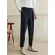 thumbnail image 4 of Pantalones de verano fluidos para hombre, 9 pantalones de traje de color sólido recortados para hombre, pantalones de vestir formales chinos antiarrugas drapeados para hombre, nuevos y económicos, 4 of 5