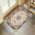 thumbnail image 4 of Retro Door Mat, 17 X 30 Inch Bohemian Orange Floral Patterned Carpet Welcome Doormat Decorative Home Floor Mat, Non Slip Rubber Back and Strong Water Absorption for Outdoor Indoor Entrance Decor, 4 of 6