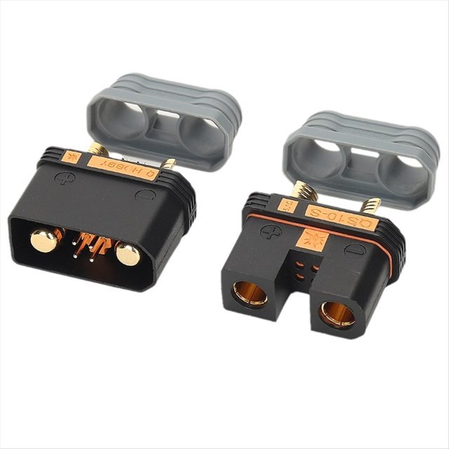 Conector de Carga para Batería de Drones QS10 de 240 A, 750 V, Soldable, para Automoción, 4-10 AWG, Macho-Hembra, Antiignición.